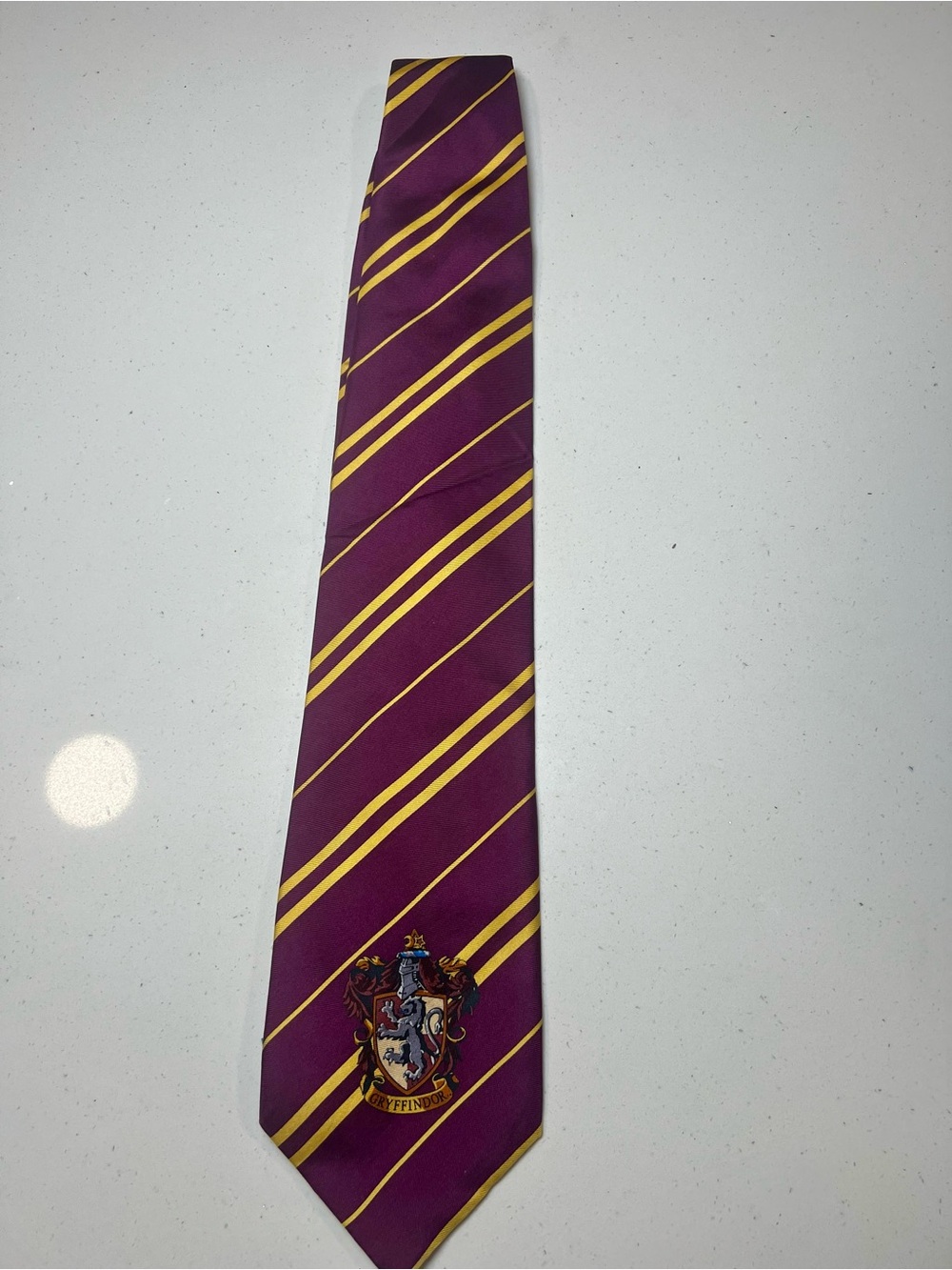 Early Years Licensed Gryffindor Maroon & Gold Striped Tie - Official House Crest